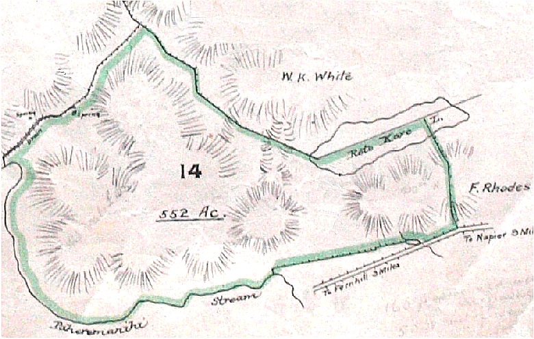 A section of the Omarunui Estate auction plan in 1917.