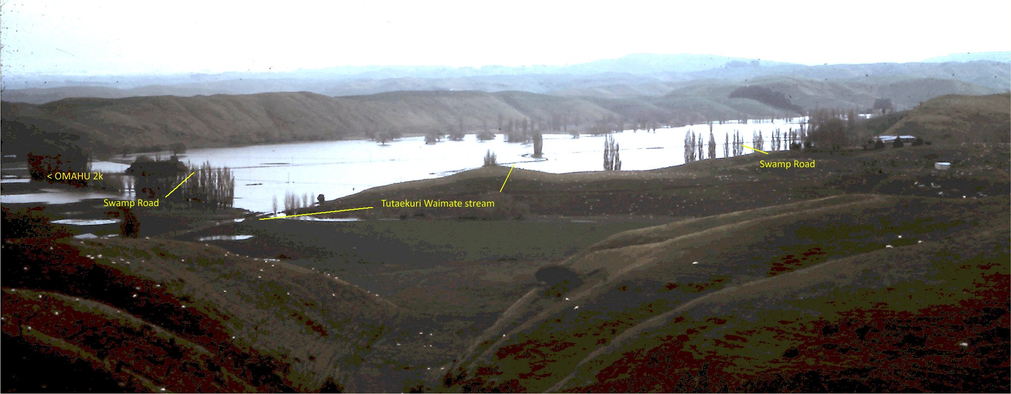 Lower portion of Swamp Road in flood